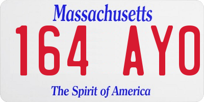 MA license plate 164AY0