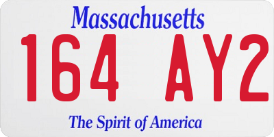 MA license plate 164AY2