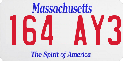 MA license plate 164AY3