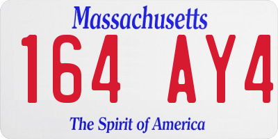 MA license plate 164AY4