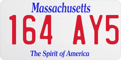 MA license plate 164AY5