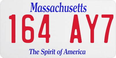 MA license plate 164AY7