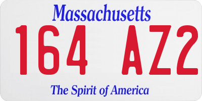 MA license plate 164AZ2