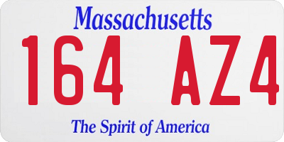 MA license plate 164AZ4