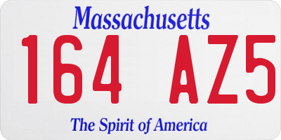 MA license plate 164AZ5