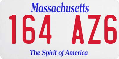 MA license plate 164AZ6