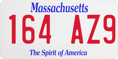 MA license plate 164AZ9