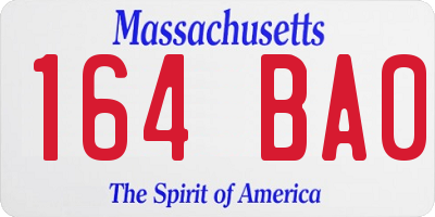 MA license plate 164BA0
