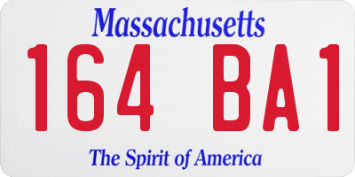 MA license plate 164BA1