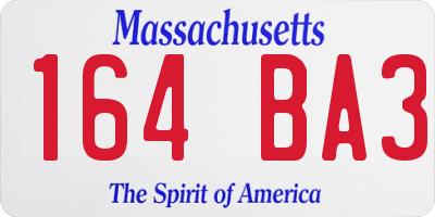MA license plate 164BA3