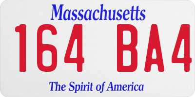 MA license plate 164BA4