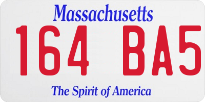 MA license plate 164BA5