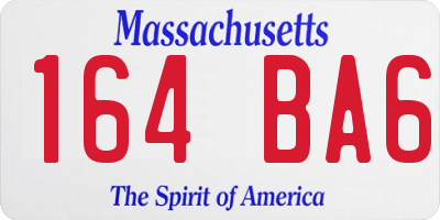 MA license plate 164BA6