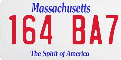 MA license plate 164BA7