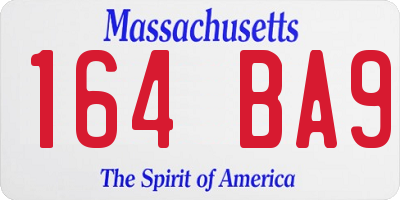 MA license plate 164BA9