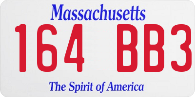 MA license plate 164BB3