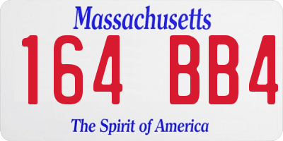 MA license plate 164BB4