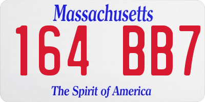 MA license plate 164BB7