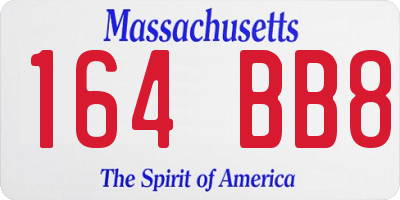 MA license plate 164BB8