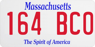 MA license plate 164BC0