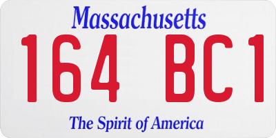 MA license plate 164BC1