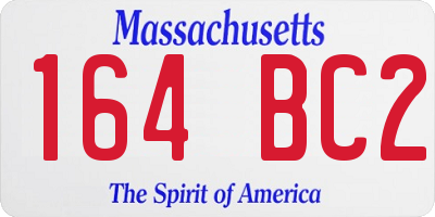 MA license plate 164BC2