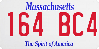 MA license plate 164BC4