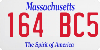 MA license plate 164BC5