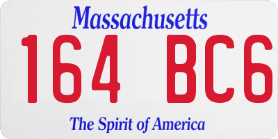 MA license plate 164BC6