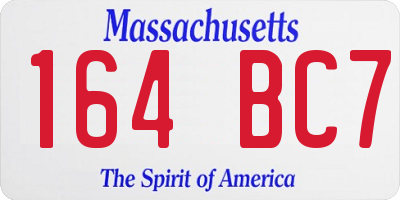 MA license plate 164BC7