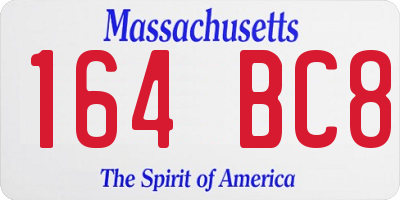 MA license plate 164BC8