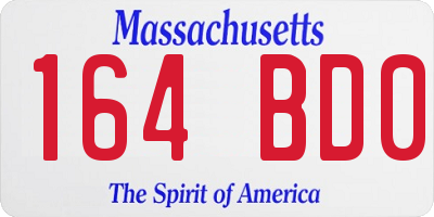 MA license plate 164BD0