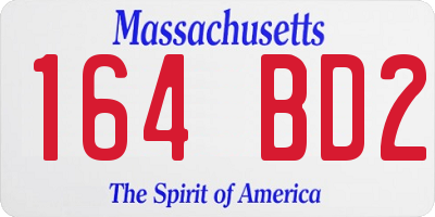 MA license plate 164BD2