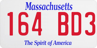 MA license plate 164BD3