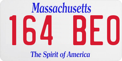 MA license plate 164BE0