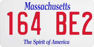 MA license plate 164BE2