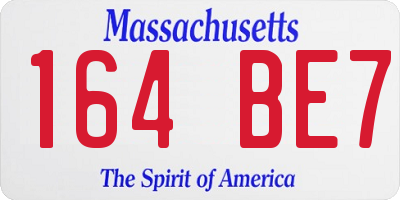 MA license plate 164BE7