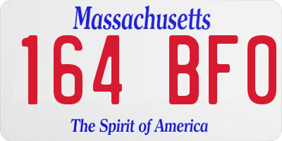 MA license plate 164BF0