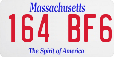 MA license plate 164BF6