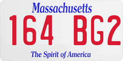 MA license plate 164BG2