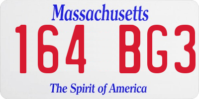 MA license plate 164BG3