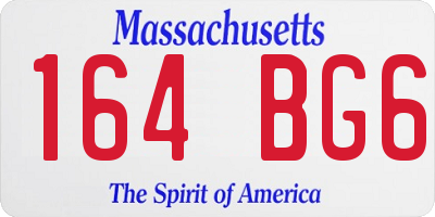 MA license plate 164BG6