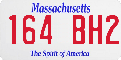 MA license plate 164BH2
