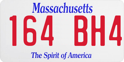 MA license plate 164BH4