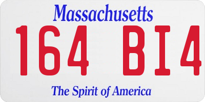 MA license plate 164BI4