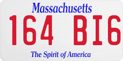 MA license plate 164BI6