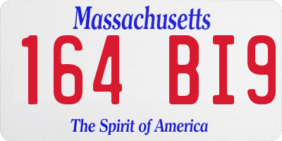 MA license plate 164BI9