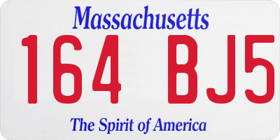 MA license plate 164BJ5