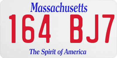 MA license plate 164BJ7