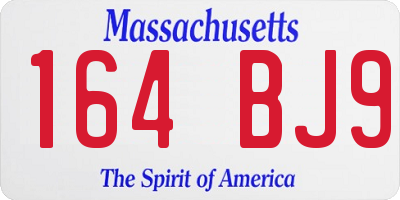 MA license plate 164BJ9
